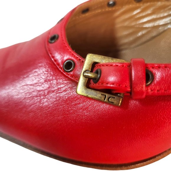 Caterina Lucchi Women's Red Leather Mules Buckle Detail Snip Toe Size 40 EU/9 US - Picture 12 of 14